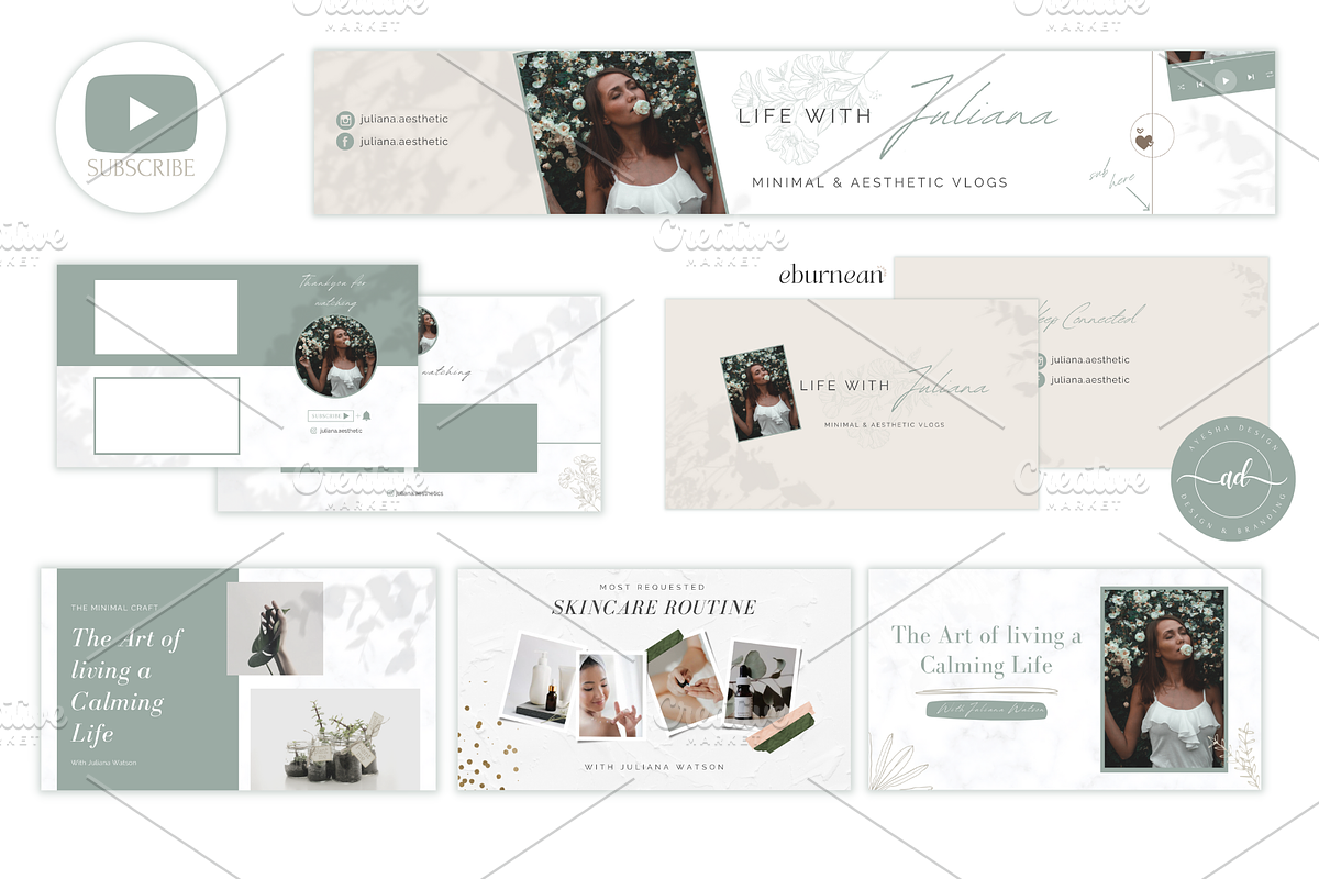 Youtube Branding Kit Canva, a Social Media Template by Studio Eburnean (Photo 2 of 5)