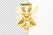 Watercolor Yellow Fairy Clipart, an Animal Illustration by Nicolle's Colorful Art (Thumbnail 9 of 9)