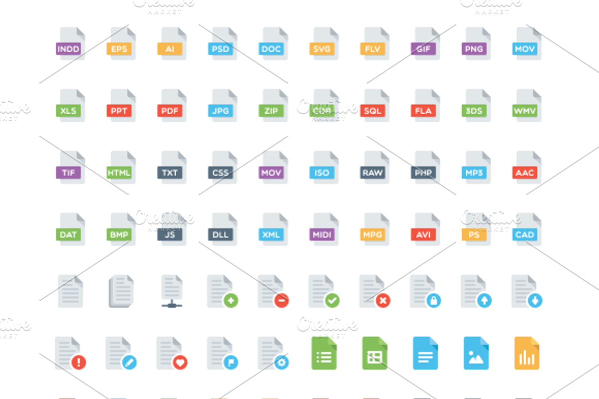 110 Files and Folders Icons preview 2