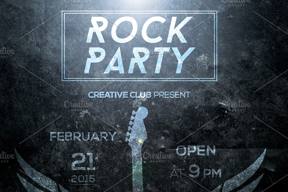 Rock Party Flyer, a Flyer Template by CREATIVE DUDE (Photo 5 of 5)