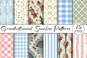 Grandmillennial Seamless Patterns, a Pattern Graphic by Libby Wishes