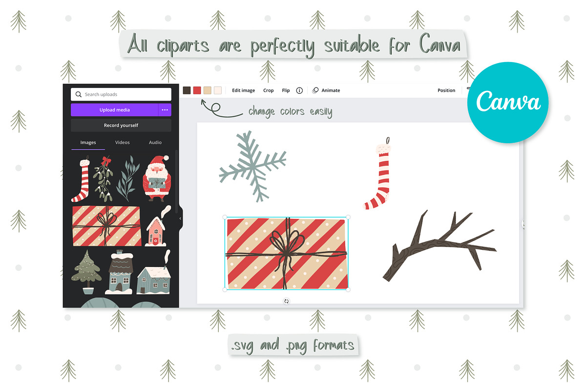 Textured winter clipart & patterns, a Seasonal Illustration by Valerie (Photo 9 of 11)
