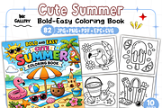 Cute Summer Coloring Book, a Seasonal Illustration by Ink Gallery (Thumbnail 1 of 4)
