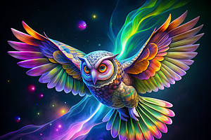 Vibrant Owl Print