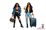 10 Travel Girls PNG Clipart, a Graphic by Clipart Bloom (Thumbnail 6 of 12)