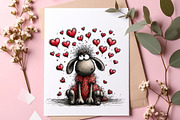 Funny Valentine Sheep Clipart Bundle, an Illustration by SinaCreation (Thumbnail 6 of 11)