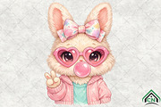Cute Coquette Easter Bubblegum Bunny, an Illustration by Craft Nest (Thumbnail 2 of 6)