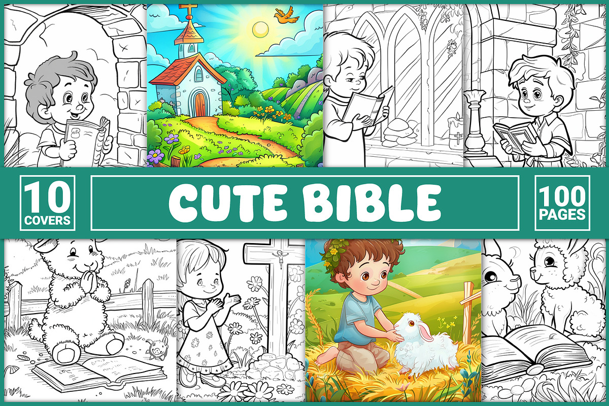 100 Bible Coloring Pages, an Education Illustration by BrightMart (Photo 1 of 3)