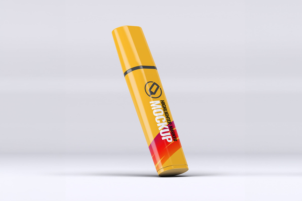 Highlighter Marker Pen Mock-Up, a Pens & Pencil Mockup by Xtrahive