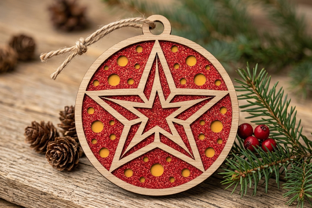Christmas Star Ornament SVG File, an Object Graphic by Libby Wishes (Photo 1 of 3)