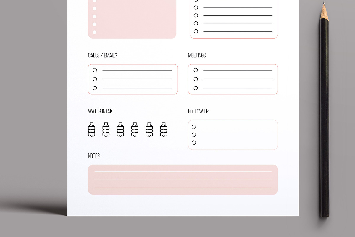 Minimal Personal Daily Planner, a Stationery Template by MightyDesign (Photo 3 of 8)