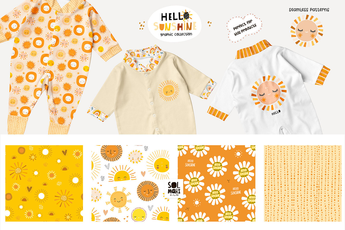 Hello SUNSHINE graphic collection, a Decorative Illustration by solmariart (Photo 4 of 10)