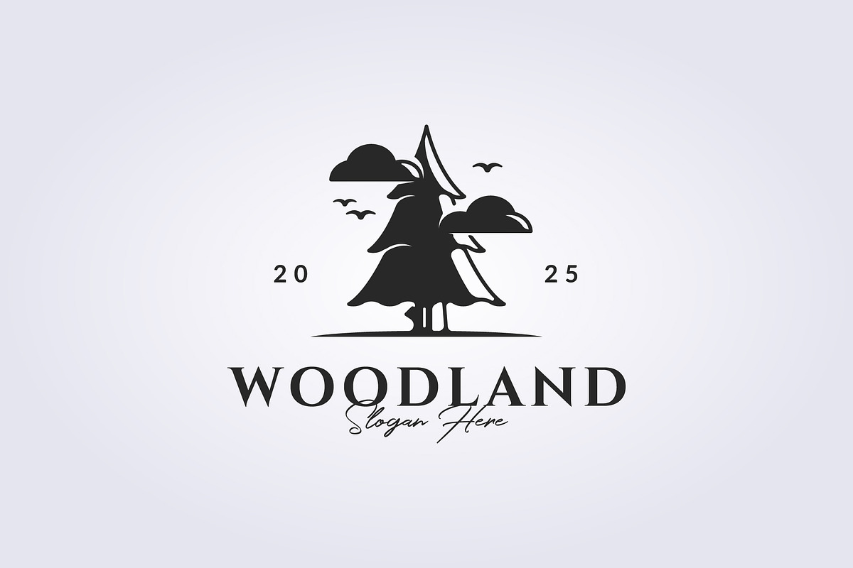 simple vintage pine tree woodland, a Branding & Logo Template by Lodzrov