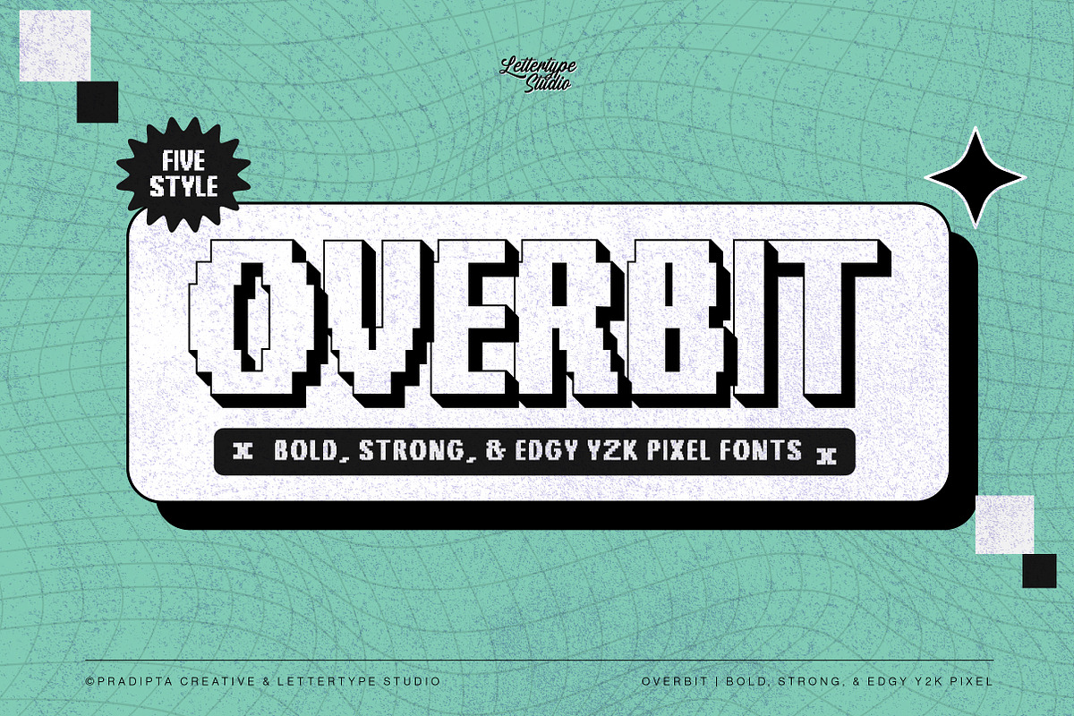 Overbit Bold & Strong Edgy Y2K Pixel, a Sans Serif Font by Lettertype Studio (Photo 1 of 14)