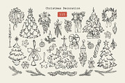 Christmas Line Art Hand Drawn Set, a Seasonal Illustration by Berentine.art (Thumbnail 3 of 9)