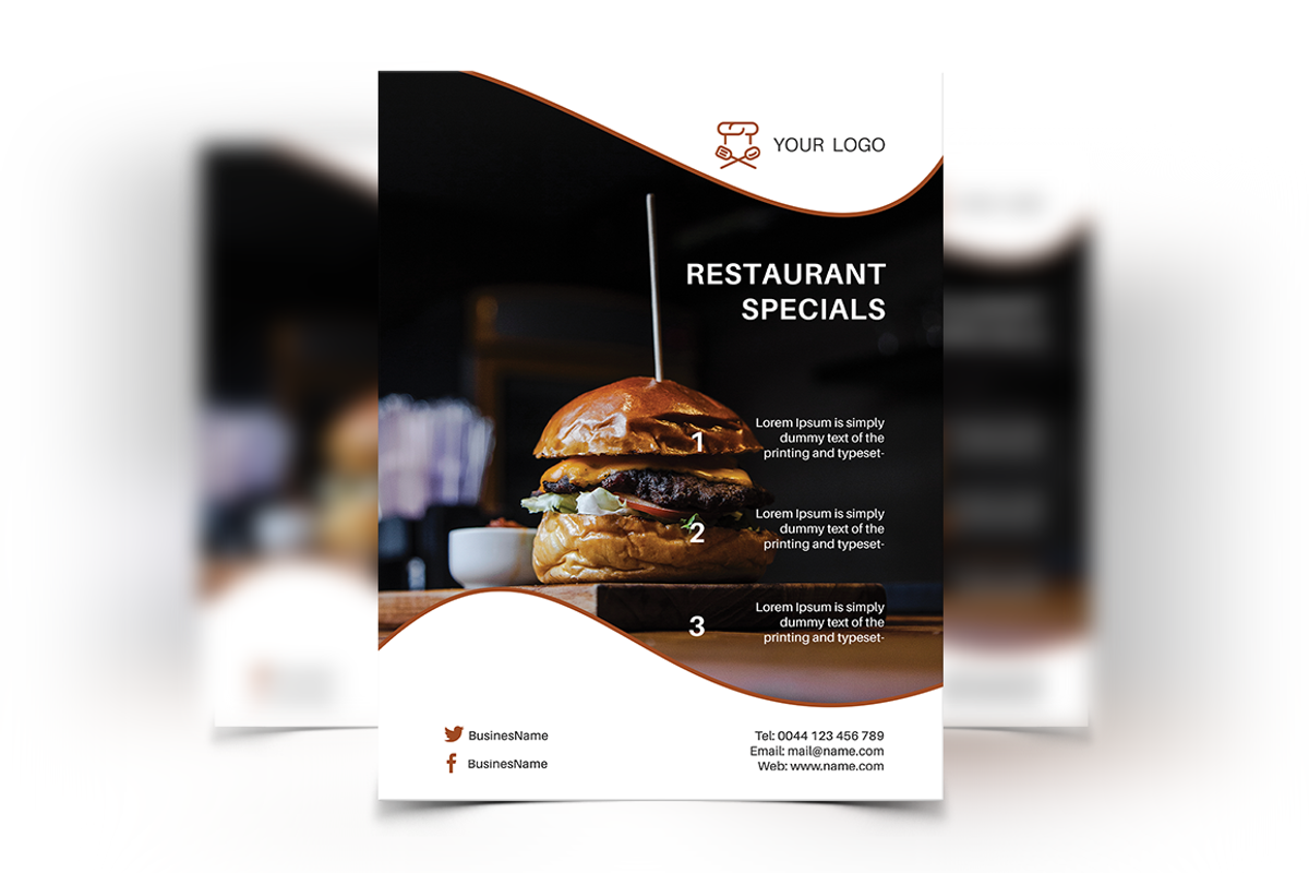 6 Restaurant Flyers, a Flyer Template by Creatricks (Photo 5 of 7)