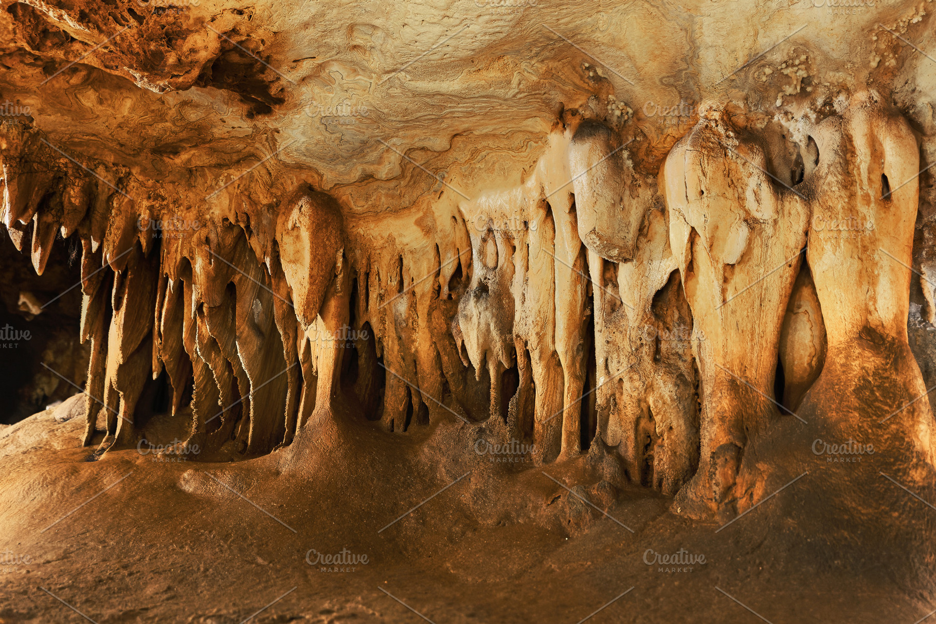 Eroded stalactite formations in an u, a Nature Photo by Perpis