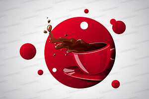 Cup Of Coffee Print Design