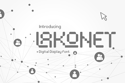 Lakonet - Digital Display Font, a Font by AuthenType