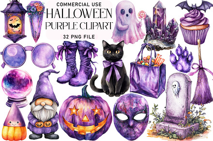 Purple Halloween Sublimation Clipart