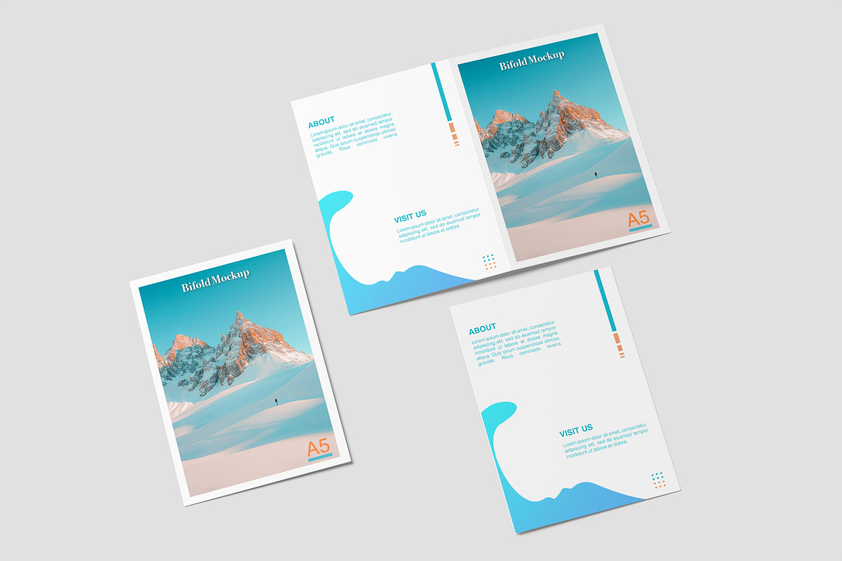 A5 Bifold Brochure Mockup, a Print Template by rahmatmoscae (Photo 3 of 8)