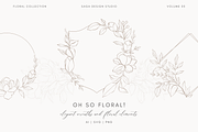 Handrawn Floral Bouquets and Frames, a Decorative Illustration by Saga Design Studio (Thumbnail 1 of 9)