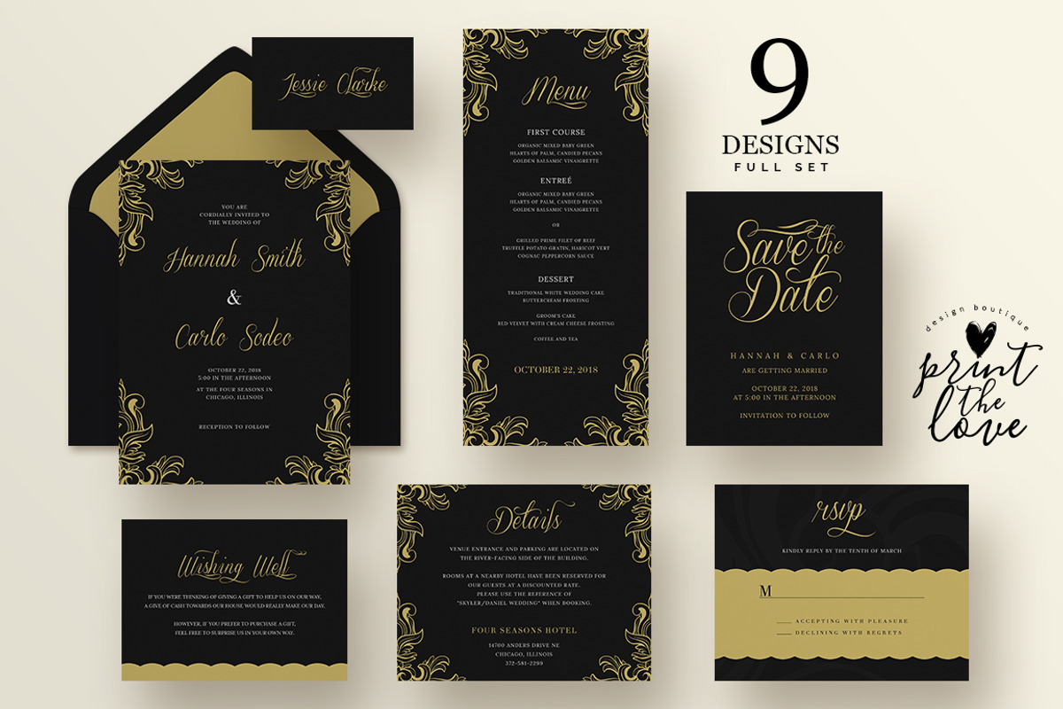 Wedding Invitation Suite - Hannah, an Invitation Template by Print The Love Boutique (Photo 2 of 4)
