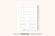 Monthly Basic Printable Planner, a Stationery Template by Made By Hamilton (Thumbnail 1 of 2)
