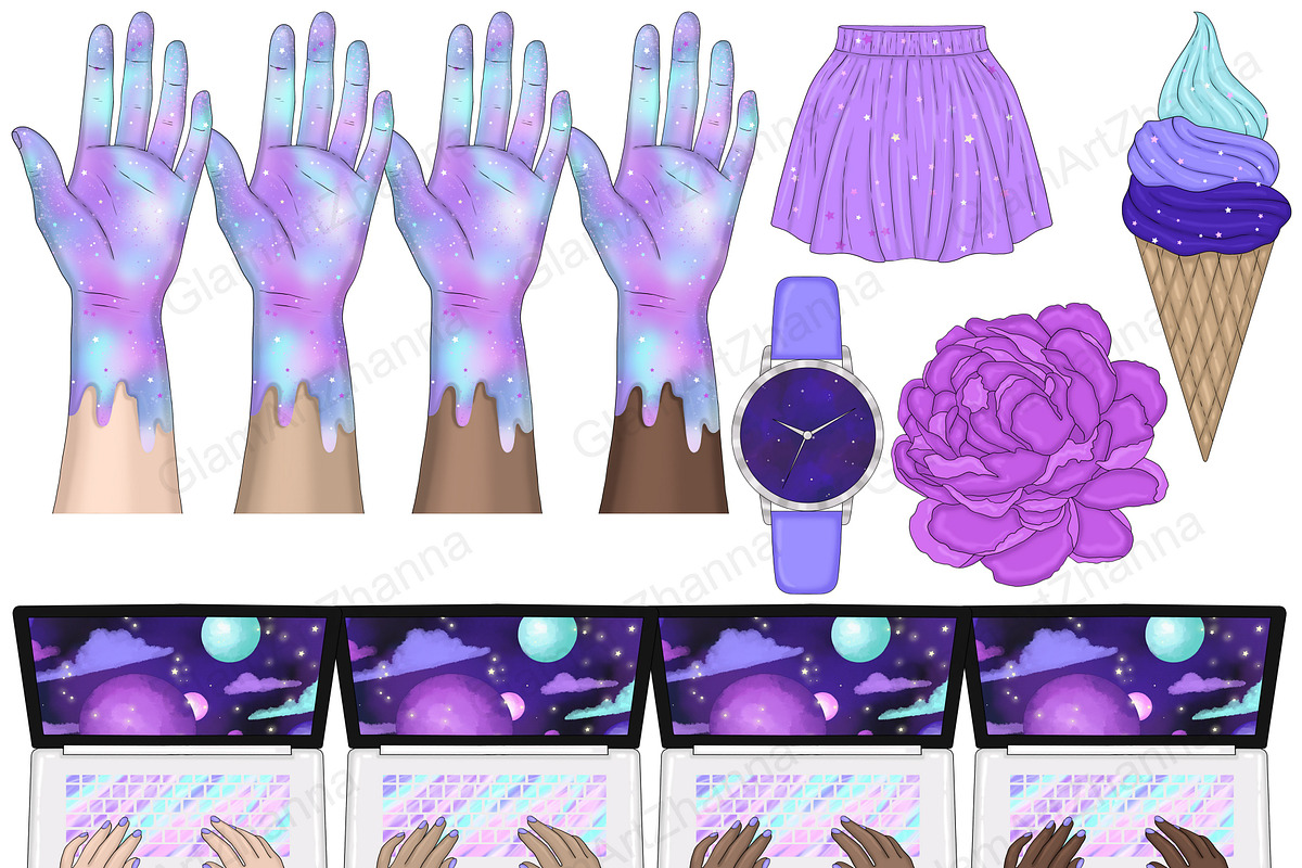 Galaxy Clipart, an Object Illustration by GlamArtZhanna (Photo 5 of 8)
