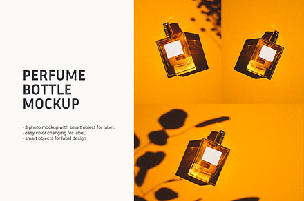 Perfume bottle mockup "Orange mood"