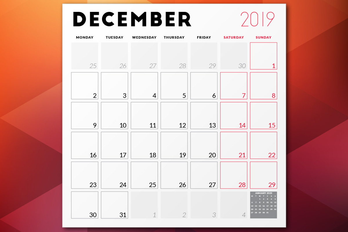 Monthly Planner 2019, a Stationery Template by AntartStock (Photo 2 of 4)