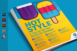 Summer colorful Ice Cream Flyer post
