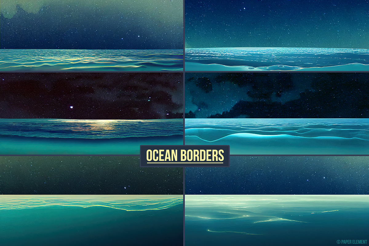 Ocean Border Clipart, Waves Clip Art, an Illustration by Paper Element (Photo 5 of 7)