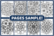 Steampunk Flower Mandala Color Pages, a Decorative Illustration by BrightMart (Thumbnail 2 of 3)