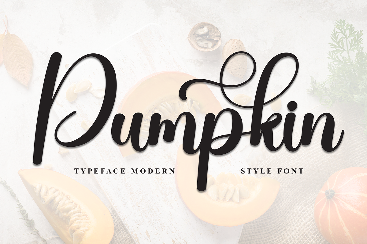 Pumpkin | Script Font, a Handwritten Font by Scratchones (Photo 1 of 9)