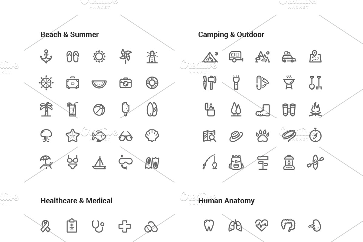 1500 Line Icons Pack, an Outline Icon by WORAKAMON Design Studio (Photo 11 of 18)