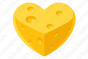 Love of Cheese Heart Shaped Food, a Food Illustration by Christos Georghiou
