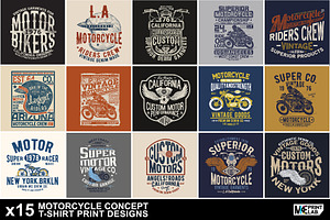 MOTORCYLE LINE T-SHIRT PRINTS PACK