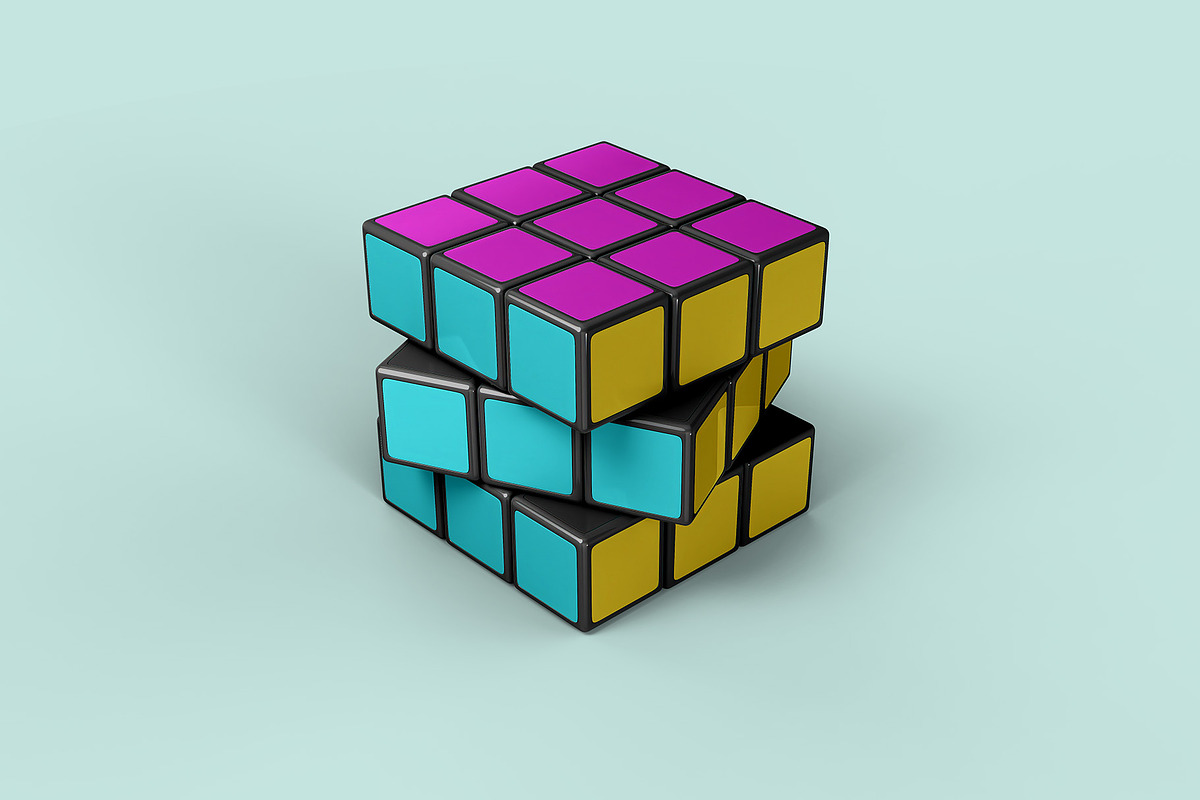 Rubik's Cube Mockup - 6 views, a Merchandise Mockup by Illusiongraphic (Photo 6 of 16)