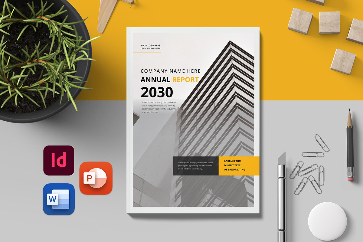 Annual Report Template Word & INDD, a Brochure Template by Taiffco (Photo 1 of 9)
