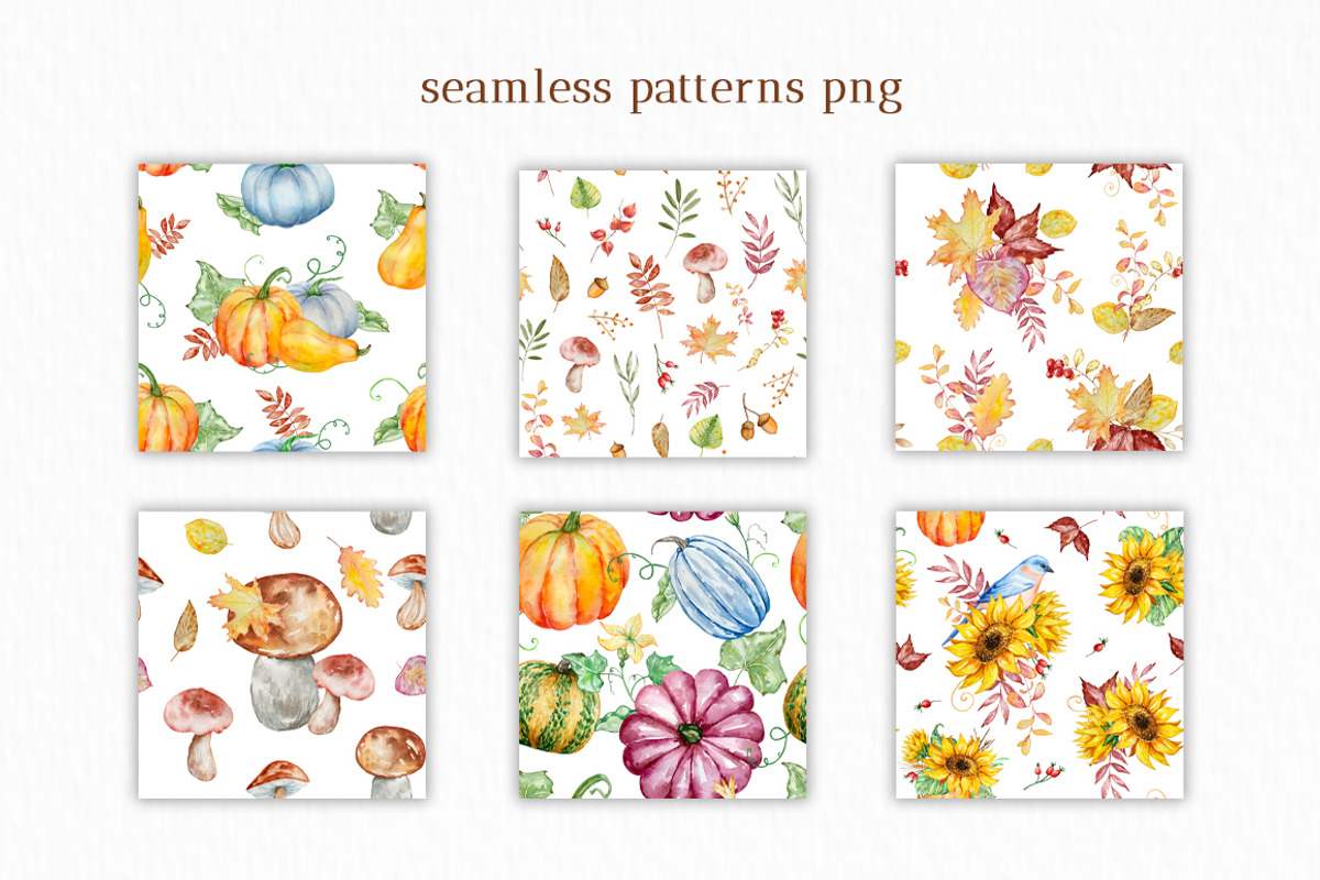 Watercolor Autumn Pumpkins Clipart, a Seasonal Illustration by SvetaArtStore (Photo 14 of 15)