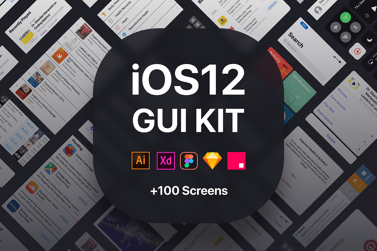 iOS12 GUI KIT, an UI Kit Template by Ui Markets (Photo 1 of 20)