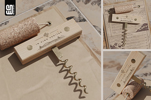 Wooden Corkscrew Mockup