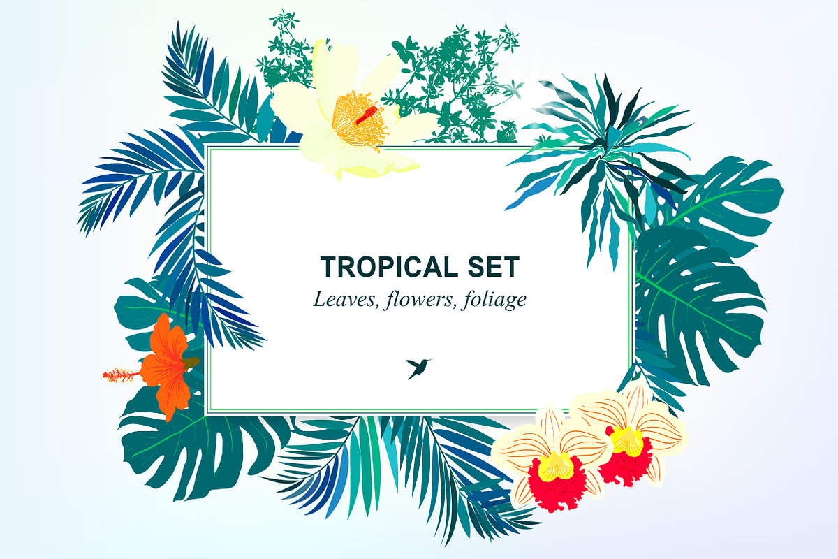 Set of tropical leaves, an Illustration by picsome.ca (Photo 1 of 2)