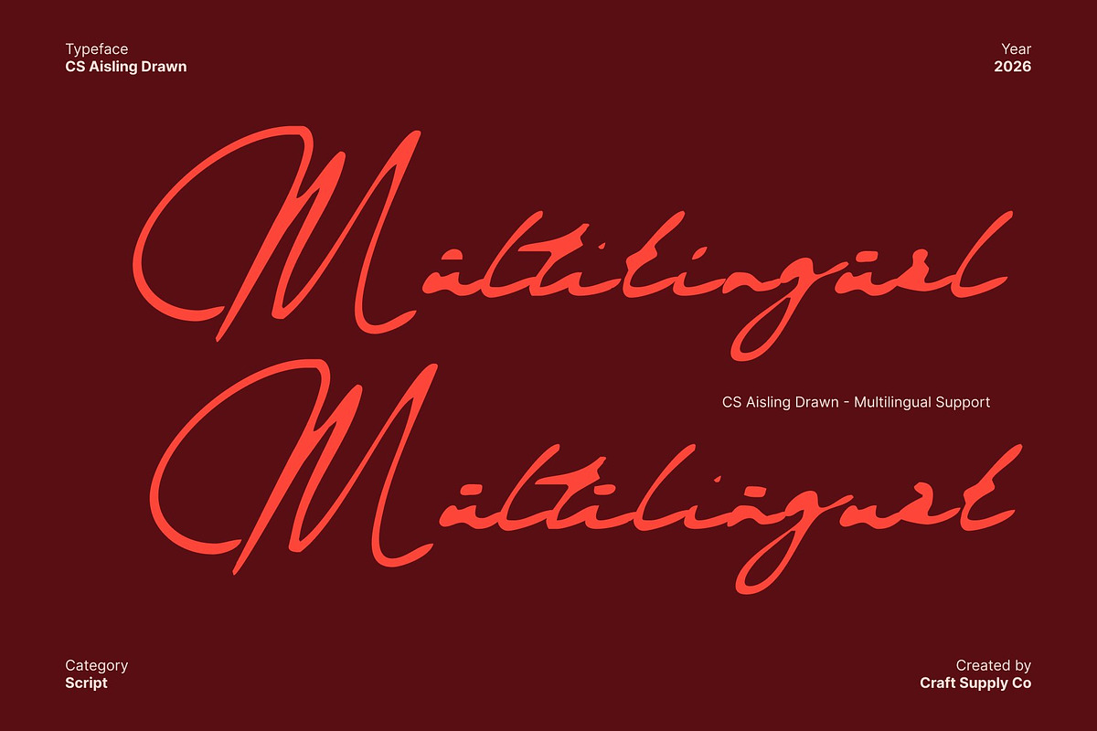 CS Aisling Drawn, a Handwritten Font by Craft Supply Co. (Photo 7 of 8)
