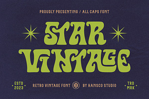 Star Vintage Font, a Sans Serif Font by HansCo Studio