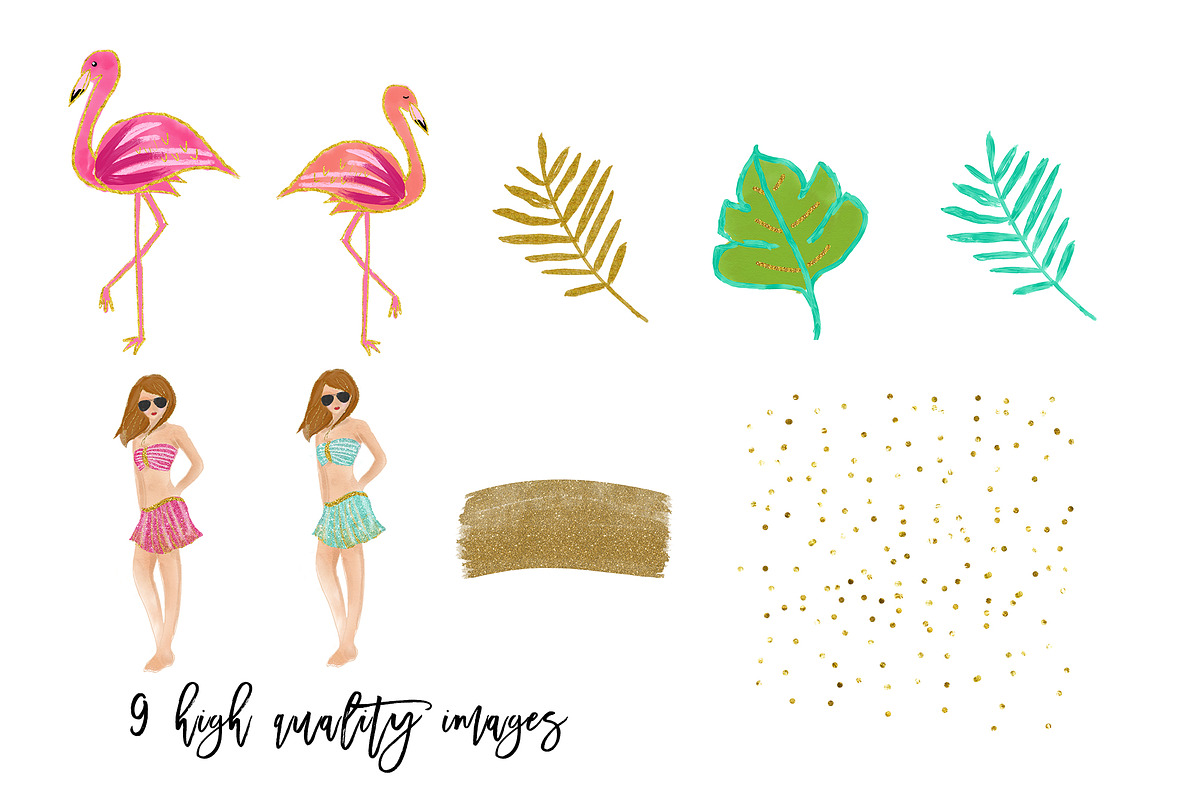 Tropical Clip Art, flamingo clipart, an Illustration by Sunflower Day Love (Photo 3 of 3)