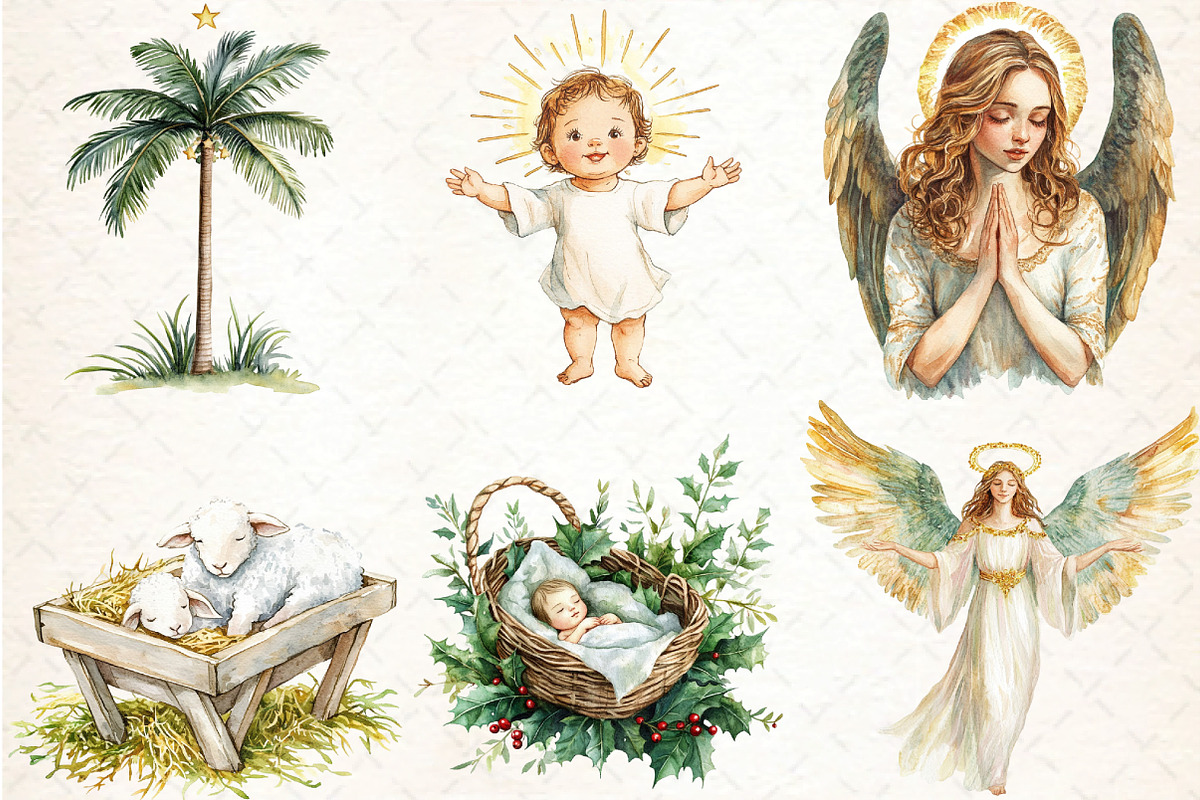 Cute Christmas Nativity Clipart Bund, an Illustration by DreamCafeArt (Photo 4 of 7)