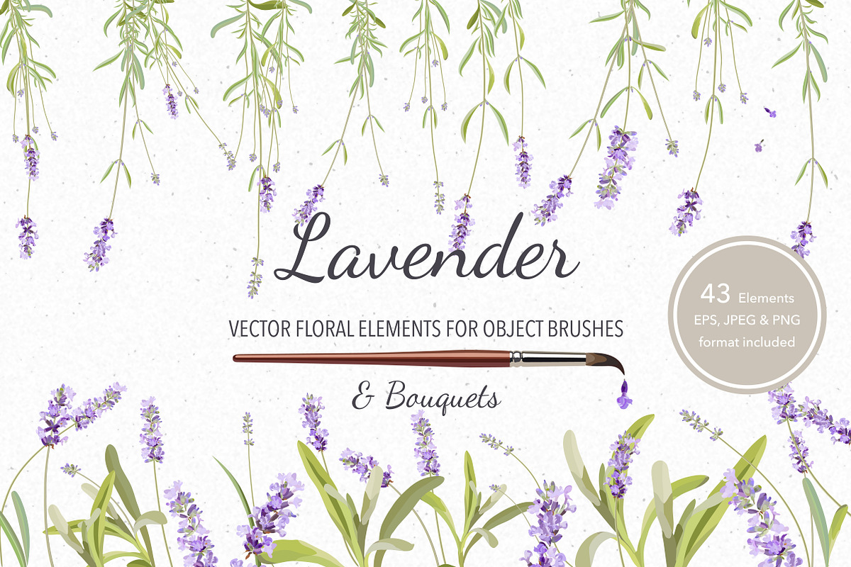 Vector object brushes. Lavender