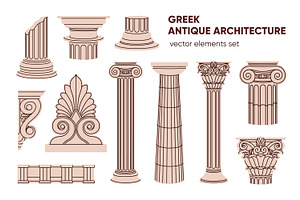 Greek antique architecture, columns, an Object Illustration by Good Studio